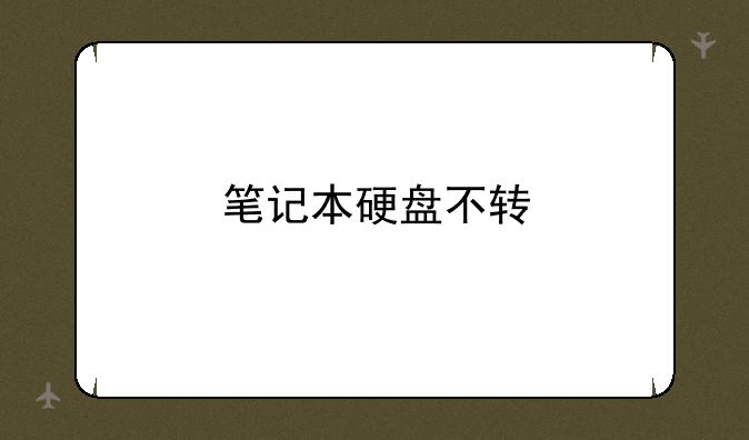 笔记本硬盘不转