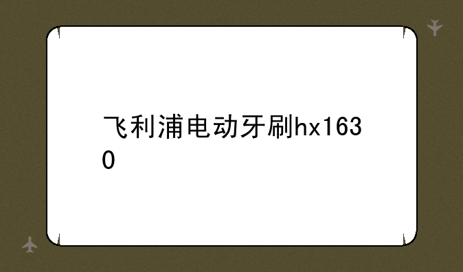 飞利浦电动牙刷hx1630