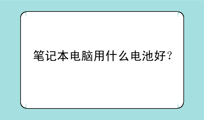 笔记本电脑用什么电池好？