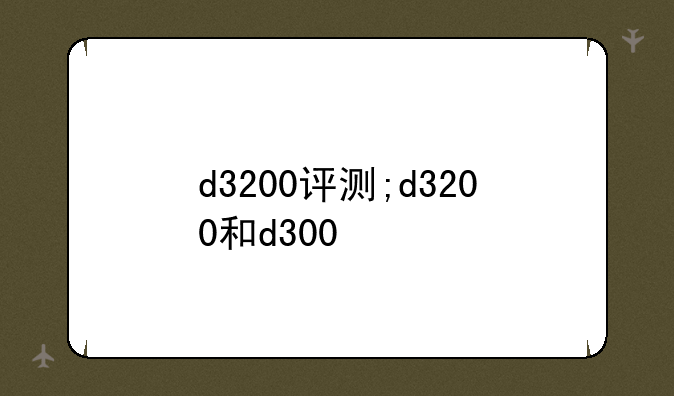 d3200评测;d3200和d300
