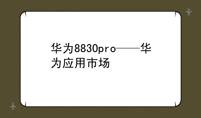 华为8830pro——华为应用市场